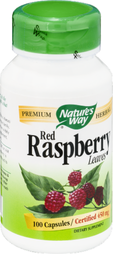 Nature's Way Red Raspberry Leaves Capsules Perspective: left