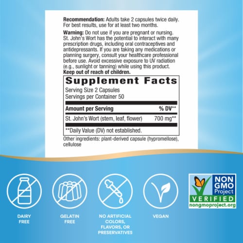Nature's Way® St. John's Wort Vegan Capsules Perspective: left