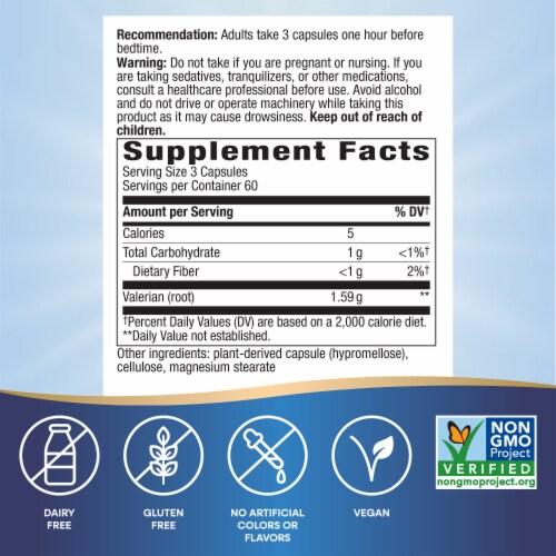 Nature's Way® Valerian Root Vegan Capsules Perspective: left