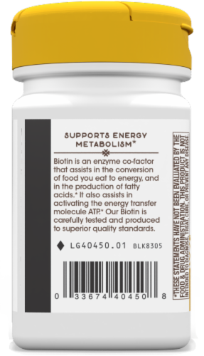 Nature's Way® Biotin 1000 mcg Once Daily Energy Release Lozenges Perspective: left
