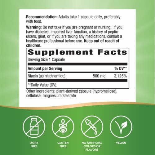 Nature's Way® Niacinamide Non-Flushing Capsules 500mg Perspective: left