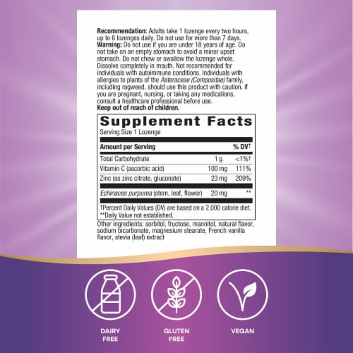Nature's Way® Zinc Lozenges Natural Berry Flavor Perspective: left