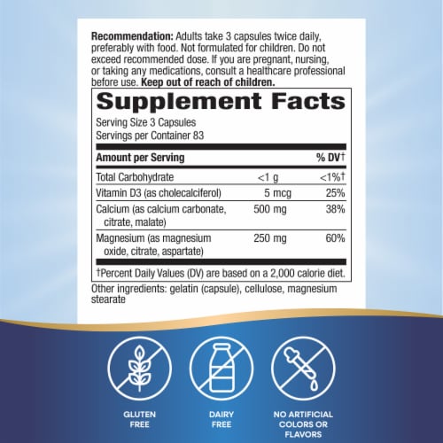 Nature's Way® Calcium Magnesium & D Complex Capsules Perspective: left