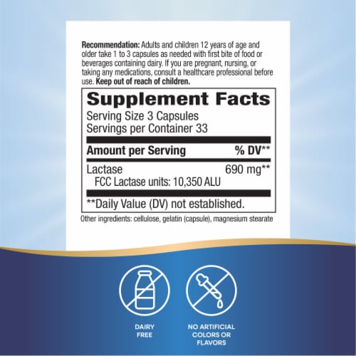 Nature's Way® Lactase Enzyme Formula Capsules Perspective: left
