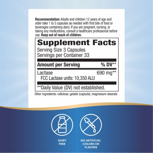 Nature's Way Lactose Defense Digestive Enzymes Supports the Digestion of Dairy Capsules Perspective: left