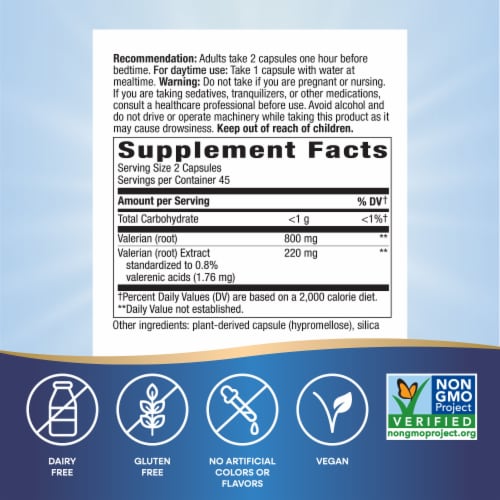 Nature's Way® Valerian 220mg Capsules Perspective: left