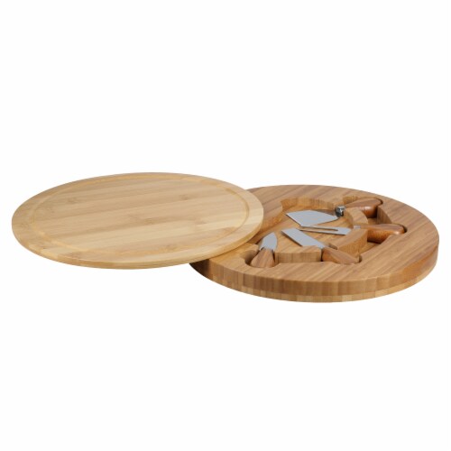 Danesco Bamboo Cheese Board and Knife Set Perspective: left