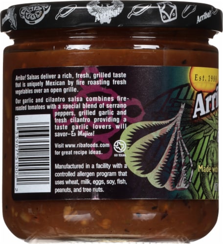 Arriba Medium Roasted Garlic & Cilantro Salsa Perspective: left