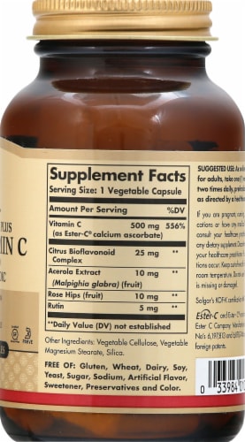 Solgar Ester-C+-500mg Capsules Perspective: left