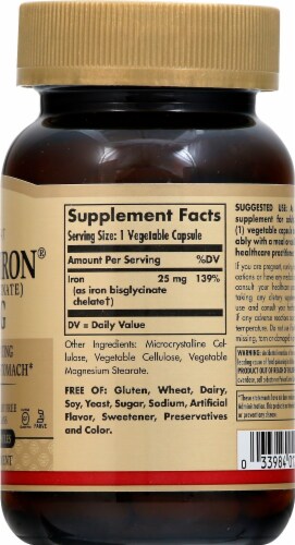 Solgar Gentle Iron 25 mg Capsules Perspective: left