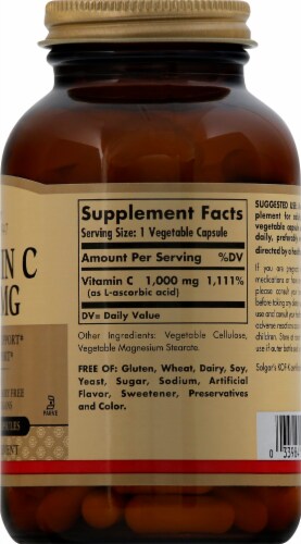 Solgar Vitamin C 1,000 mg 100 Veg Caps Perspective: left