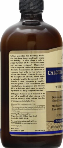 Solgar Calcium Magnesium Citrate Blueberry Flavor Liquid Perspective: left