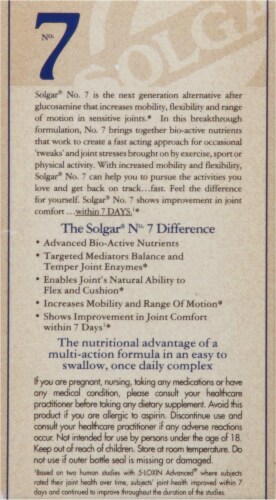Solgar No 7 Joint Support Capsules Perspective: left