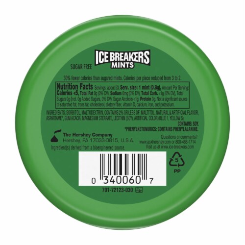 ICE BREAKERS Spearmint Sugar Free Mints Tin Perspective: left