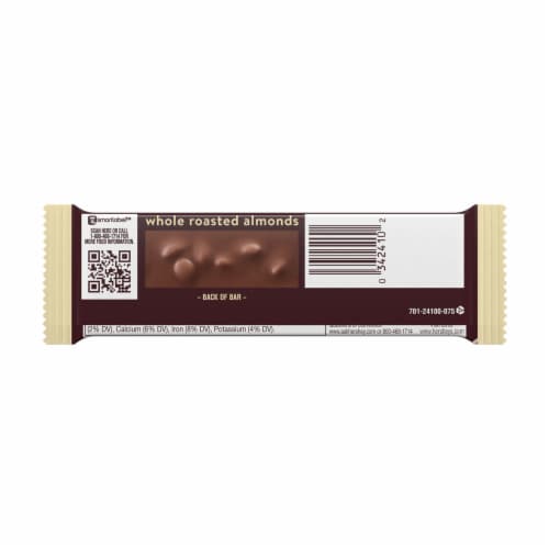 HERSHEY'S Milk Chocolate Candy Bar with Whole Almonds Perspective: left