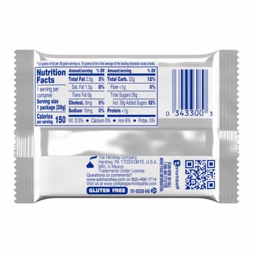 YORK Dark Chocolate Peppermint Patties Candy Pack Perspective: left