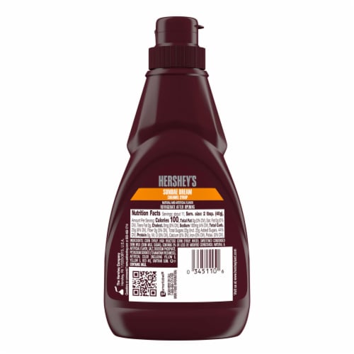 HERSHEY'S Sundae Dream Caramel Syrup Bottle Perspective: left