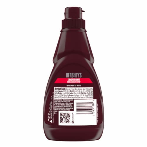 HERSHEY'S Sundae Dream Double Chocolate Syrup Bottle Perspective: left