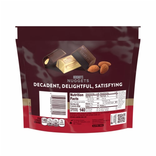 HERSHEY'S NUGGETS SPECIAL DARK Chocolate with Almonds Candy Share Pack Perspective: left