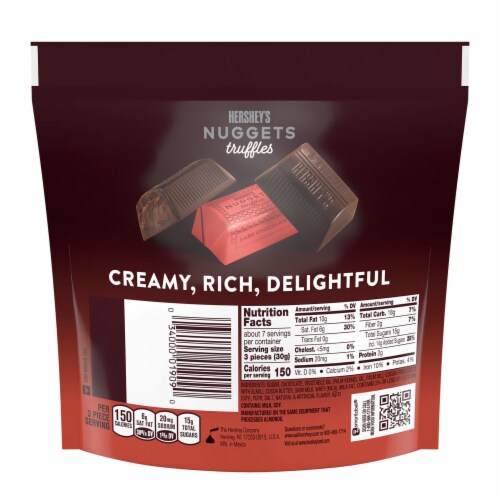 HERSHEY'S NUGGETS Dark Chocolate Truffles Candy Share Pack Perspective: left