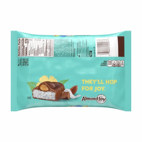 ALMOND JOY Coconut and Almond Chocolate Eggs Easter Candy Bag Perspective: left