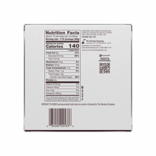 HERSHEY'S KISSES Milk Chocolate Christmas Candy Gift Box Perspective: left