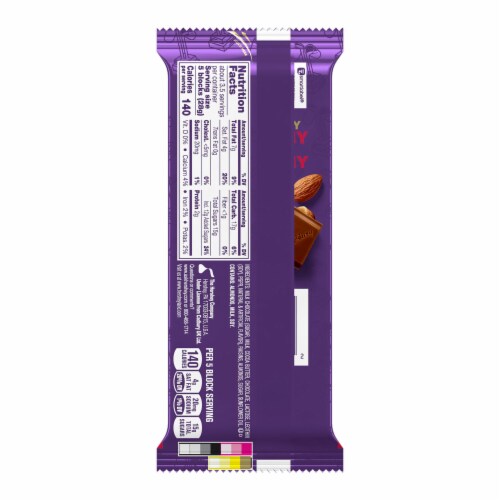 CADBURY DAIRY MILK Fruit & Nut Milk Chocolate Candy Bar Perspective: left