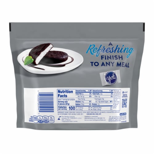 YORK Dark Chocolate Peppermint Patties Candy Share Pack Perspective: left