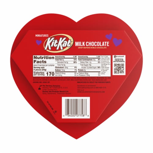 KIT KAT® Miniatures Milk Chocolate Wafer Bars Valentine Candy Gift Box Perspective: left
