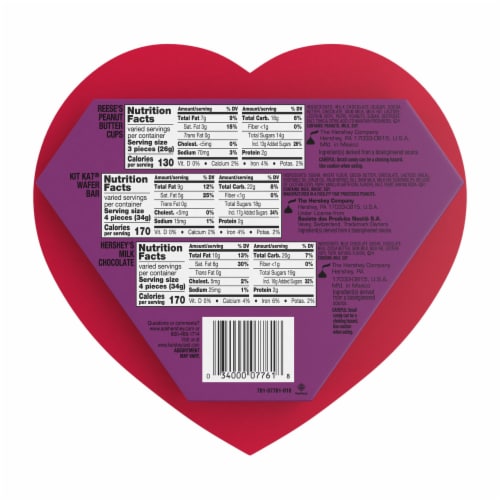 HERSHEY'S KIT KAT® and REESE'S Chocolate Valentine Candy Gift Box Perspective: left