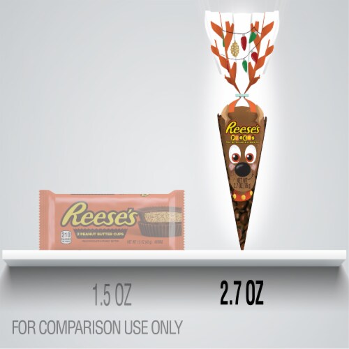 Reese's Pieces Holiday Candy in Reindeer Bag Perspective: left