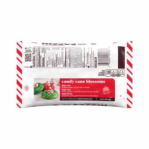 HERSHEY'S KISSES Candy Cane Mint With Stripes and Candy Bits Candy Christmas Bag Perspective: left