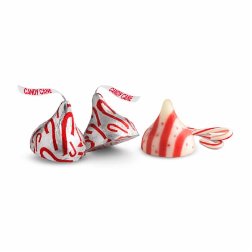 HERSHEY'S KISSES Candy Cane Flavored Christmas Candy Bag Perspective: left