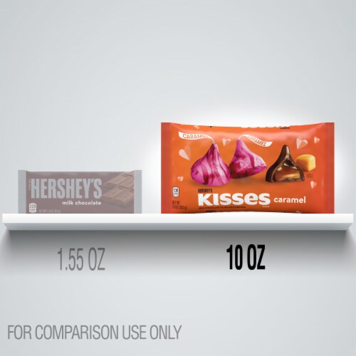 Hershey's Kisses Caramel Filled Milk Chocolate Candy Perspective: left