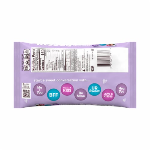 HERSHEY'S KISSES Milk Chocolate Valentine Candy Bag Perspective: left