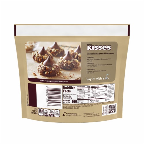 HERSHEY'S KISSES Milk Chocolate with Almonds Candy Share Pack Perspective: left