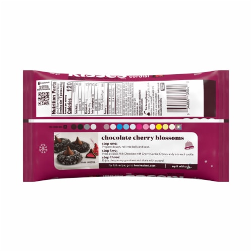 HERSHEY'S KISSES Cherry Cordial Flavored Milk Chocolate Christmas Candy Bag Perspective: left