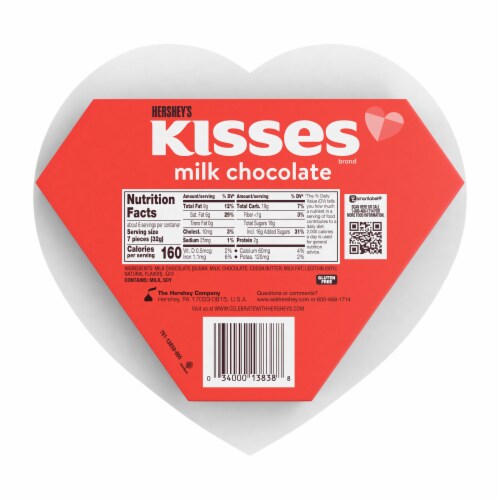 HERSHEY'S KISSES Milk Chocolate Valentine Candy Gift Box Perspective: left