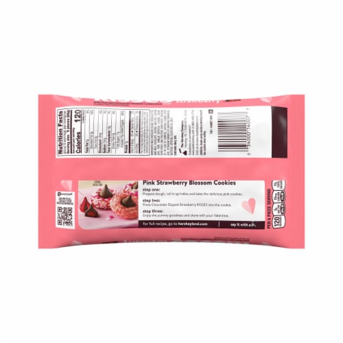 HERSHEY'S KISSES Chocolate Dipped Strawberry Valentine Candy Bag Perspective: left