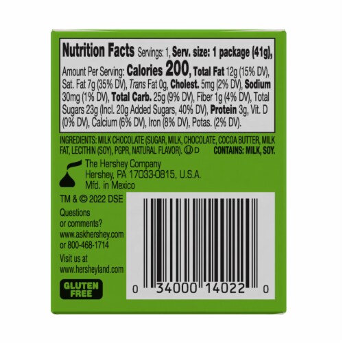 HERSHEY'S KISSES Grinch Solid Milk Chocolate Christmas Candy Gift Box Perspective: left