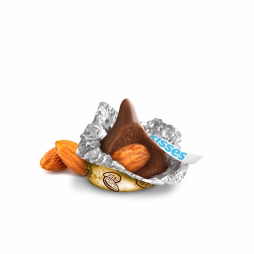 HERSHEY'S KISSES Milk Chocolate with Almonds Candy Bag Perspective: left