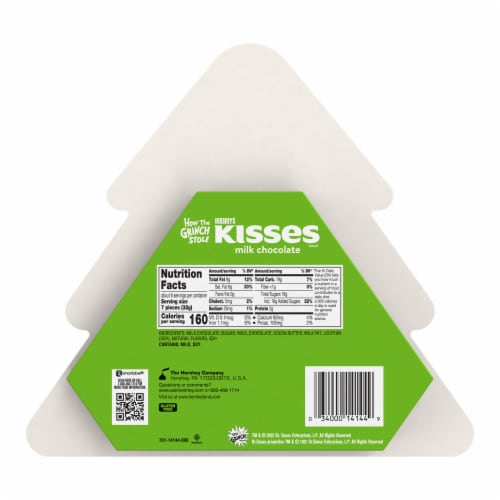 HERSHEY'S KISSES Grinch Milk Chocolate Christmas Candy Gift Box Perspective: left