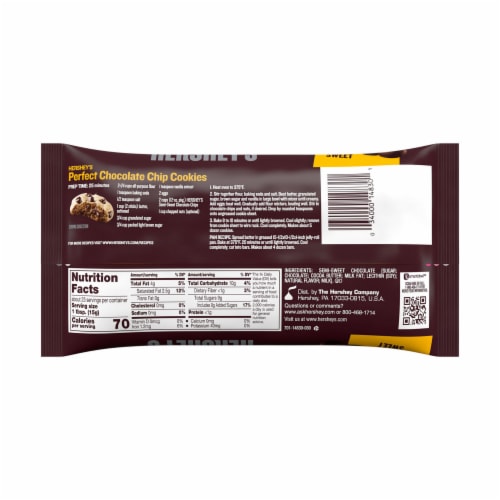 HERSHEY'S Semi-Sweet Chocolate Baking Chips Bag Perspective: left