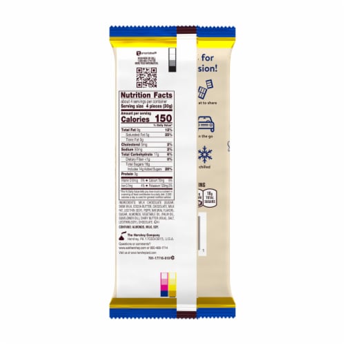 HERSHEY'S SYMPHONY Milk Chocolate Almonds and Toffee XL Candy Bar Perspective: left
