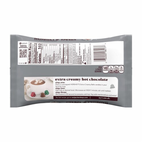 HERSHEY'S Milk Chocolate Bells Christmas Candy Bag Perspective: left