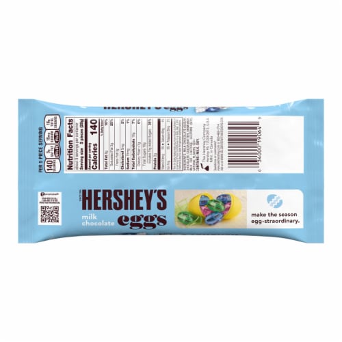 HERSHEY'S Milk Chocolate Eggs Easter Candy Bag Perspective: left