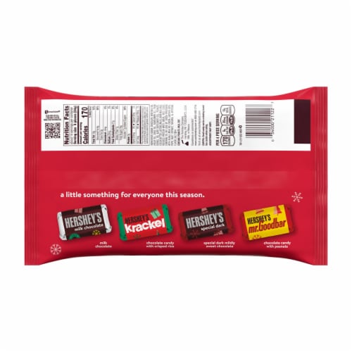 HERSHEY'S Miniatures Assorted Chocolate Christmas Candy Bag Perspective: left