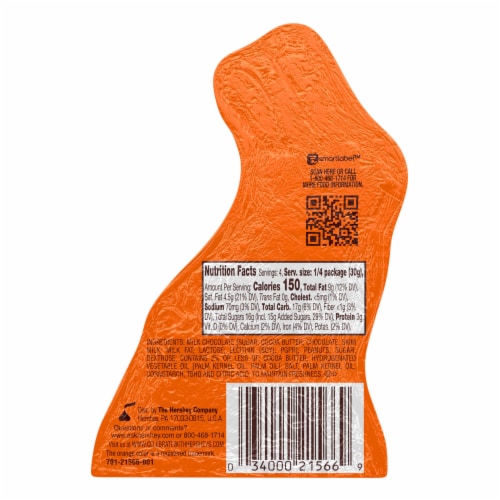 REESE'S Milk Chocolate and Peanut Butter Bunny Easter Candy Pack Perspective: left