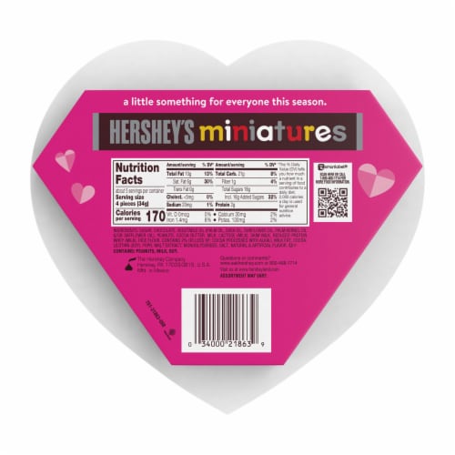 HERSHEY'S Miniatures Assorted Chocolate Valentine Candy Gift Box Perspective: left