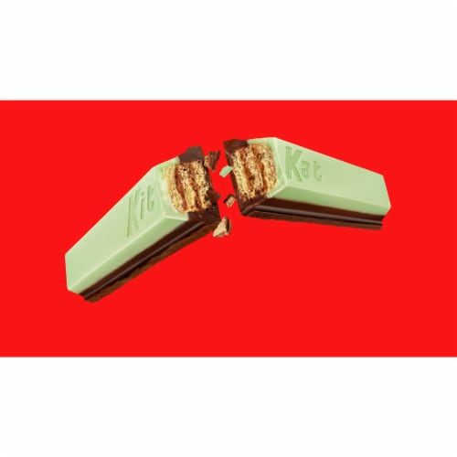 KIT KAT® DUOS Mint and Dark Chocolate Snack Size Wafer Candy Holiday Bag Perspective: left